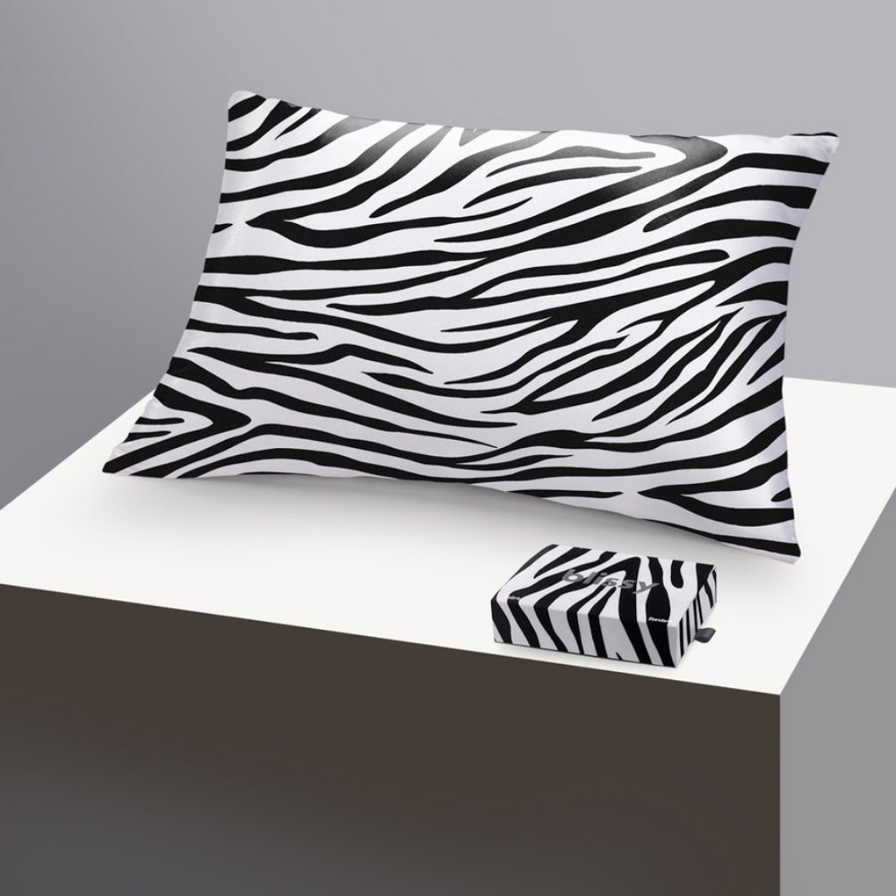 Blissy silk pillowcase, eye mask, delicate wash, mesh laundry bags zebra print